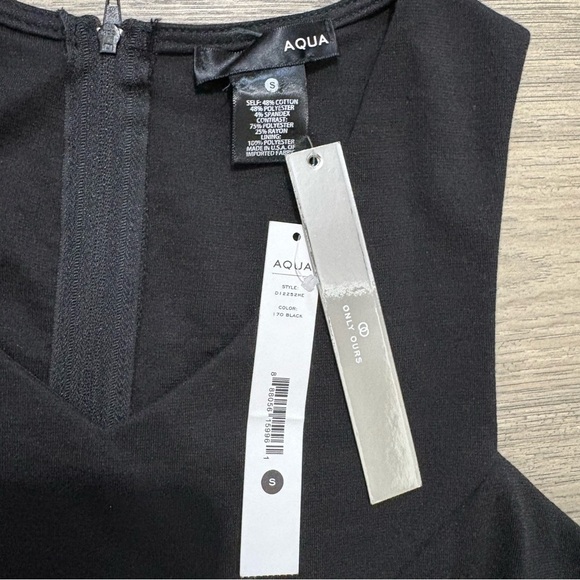 Aqua Women’s Sz S Fitted Pencil Dress Tweed Sleeveless Slimming Black White - Picture 8 of 11